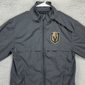 Vegas Golden Knights Full Zip Jacket Mens Small Grey Vented Lightweight Fanatics